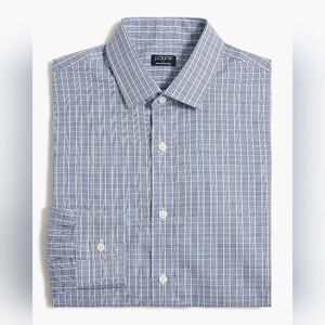 J. Crew Factory Slim Performance Blue Plaid Button Down Shirt